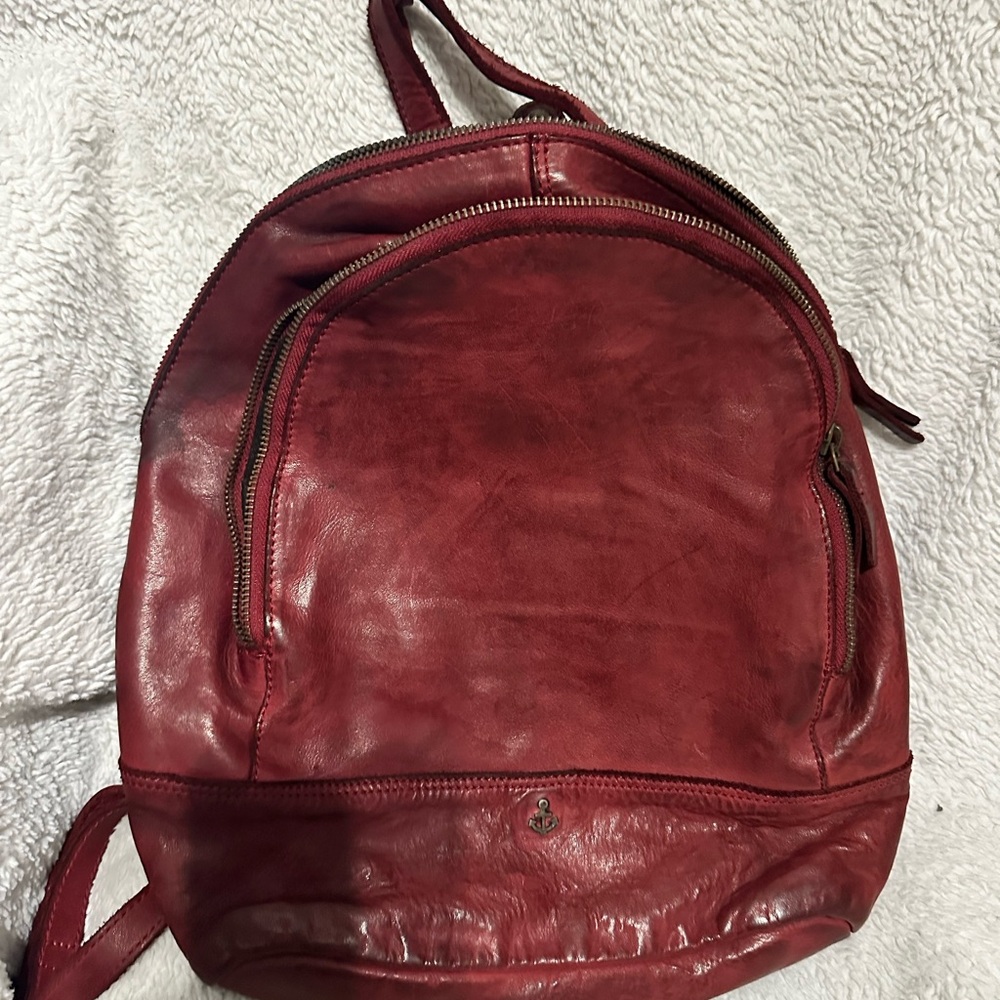 Red Leather Backpack
